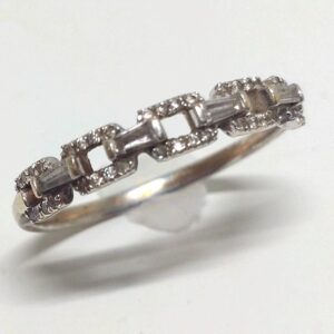 K18WG　メレダイヤ付きリング